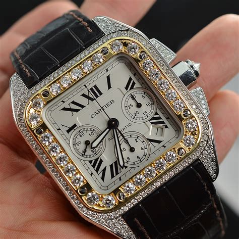 cartier mens gold watch|cartier men's watches with diamond.